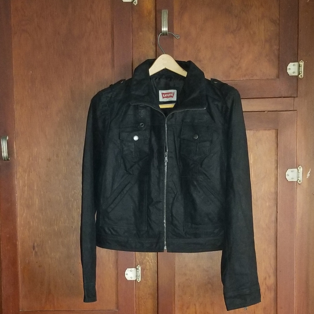 NWOT -Real Leather Levi's Metallic Jacket - Picture 3 of 10